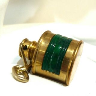 Antique Vintage Small Miniature Heavy Weight Brass Ships Lantern Fob Piece,