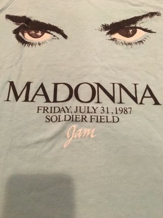 MADONNA 1987 WHO ' S THAT GIRL Tour Never Worn Vintage T - Shirt Soldier Field RARE 2