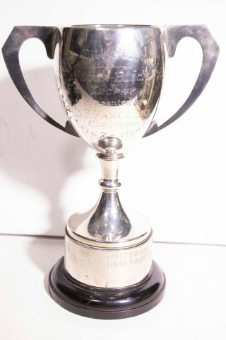 British Army Military Silver Plated Cup - Tre Cricket Club Cup Block Trophy 1947