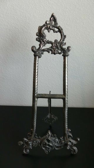 Antique Vintage Brass Book Easel Stand Picture Music Holder Tabletop