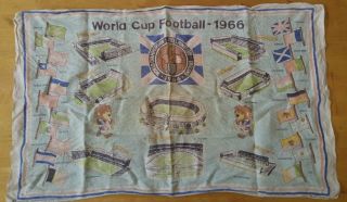 Rare Vintage 1966 Football Soccer World Cup Tea Towel By Ulster Pure Irish Linen