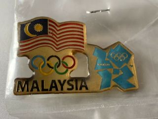 Very Rare London 2012 Olympics Pin Badge Malaysia National Committee Noc