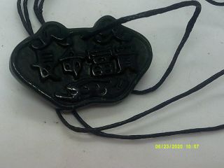 Small Black Jade Pendant With Chinese Script On,  Very Pretty