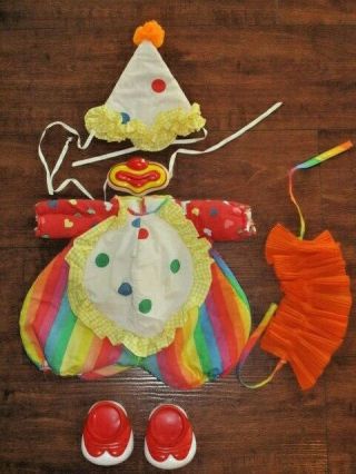Vintage Cabbage Patch Circus Kids Clown Complete Outfit Rainbow/polka Dot Guc