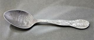 Vtg Jamestown Va Old Church Indian Head Chief 4 " Sterling Silver Souvenir Spoon
