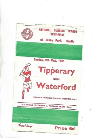 Very Rare Gaa Hurling National League Semi At Croke1965 Tipperarary V Waterford