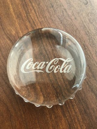 Rare,  Vintage Coca Cola Glass Bottle Cap Paperweight