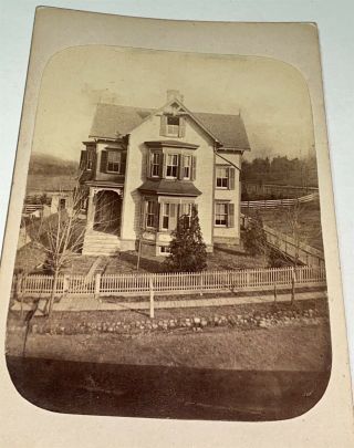 Rare Antique American Victorian Architecture Years Eve Cabinet Photo C.  1882