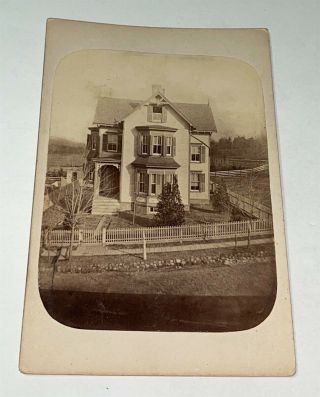 Rare Antique American Victorian Architecture Years Eve Cabinet Photo C.  1882 2