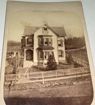 Rare Antique American Victorian Architecture Years Eve Cabinet Photo C.  1882 3