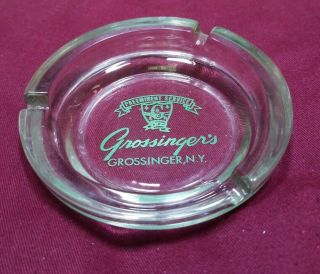 8/22) Rare Preeminent Services Grossingers,  N.  Y.  Resort Vtg Round Glass Ashtray