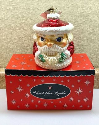 Christopher Radko Glass Ornament Rare 6 " Santa Nutcracker Signed By Cr Orig Box