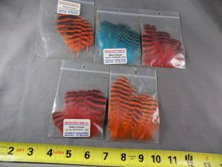 Assortment Of Zebra Goose Salmon Fly Tying Materials Rare Unusual