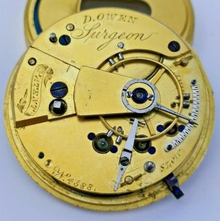 Rare Patent Fusee Pocket Watch Movement With Early Compensation Balance (h83)