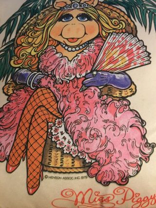 1978 Henson Assoc.  Miss Piggy Muppets Pillow Made In France Rare Jim Henson