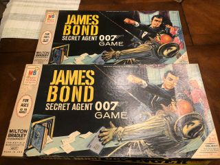 (2) Different Rare James Bond Secret Agent 007 1964 Milton Bradley Board Game