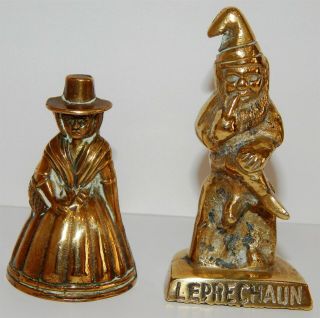 Solid Brass Vintage " Good Luck " Figures From Ireland & Wales