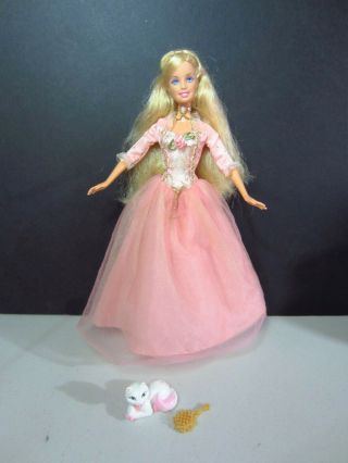 Barbie Princess & Pauper Anneliese Doll Sings Dress,  Serafina Cat No Batteries