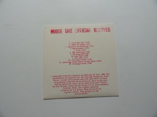 MIDGE URE One Night In Scotland 1988 - Official Bootleg RARE 12 TRACK CD 2
