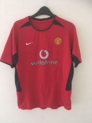 Rare Manchester United 2002 - 2004 Football Shirt Nike Boys England Soccer Trikot