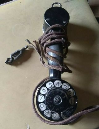 Antique Automatic Electric Co Telephone Linemans Test Phone Porcelain Dial Rare