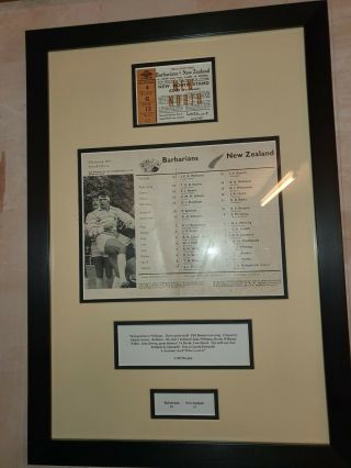 Barbarians V Zealand 1973 Framed Rugby Match Programme And Ticket - Rare