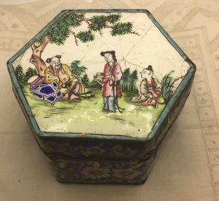 Antique Chinese Canton Enamel Box