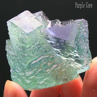 93g Rare Ladder - like Green‘Purple core’ Fluorite Crystal Mineral Specimen/China9 2