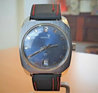 Vintage Ss Cronel " 25 " Swiss 1 Jewel Hand Wind Watch