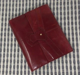 Franklin Covey 7 Ring Shiny Red Leather Planner Rare ?