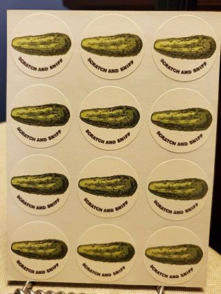 Rare Vintage Ctp Scratch And Sniff Stickers - 1977 - Pickle
