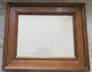 Heavy Antique Oak Frame Picture Frame With Glass And Back