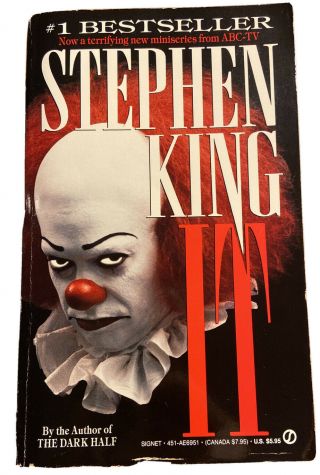 It By Stephen King Paperback Rare Tim Curry Cover