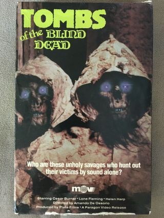 Tombs Of The Blind Dead Big Box Horror Vhs Rare Montevideo / Paragon