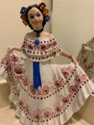 Vintage Rare Figurine By G Girardi Italy Dancing Girl Flowers In Her Hair