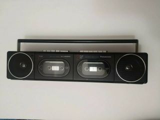 Panasonic Rx - F11 Dual Deck Boombox Radio Mini Ghetto Blaster Black Rare Vintage