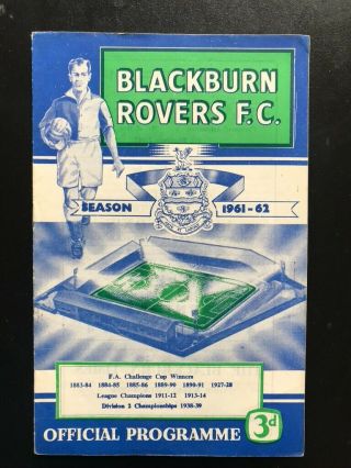 1961 - 62 Blackburn Rovers V Manchester United (postponed) - Rare Item