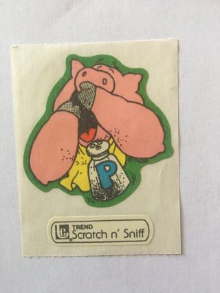 RARE HTF VINTAGE 1980 ' s Matte Trend Scratch N Sniff COMPLETE SET of 6 Pigs 2