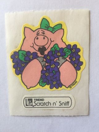 RARE HTF VINTAGE 1980 ' s Matte Trend Scratch N Sniff COMPLETE SET of 6 Pigs 3