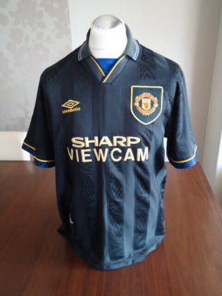 Manchester United 1993 Umbro Away Shirt Large Rare Cantona Kung - Fu Utd