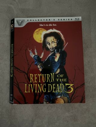 Return Of The Living Dead 3 Blu Ray Slipcover Only Vestron Video Rare Htf Oop