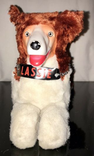 Vintage Rubber Face Lassie Dog Plush Stuffed Animal Toy
