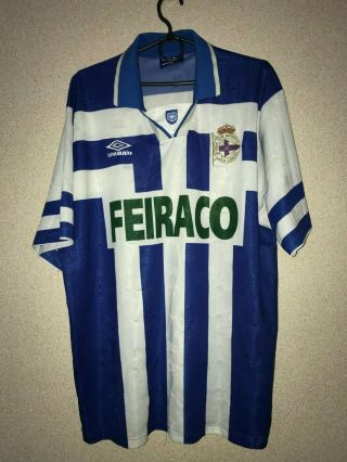 Deportivo La Coruna Home Football Shirt 1994 - 1996 Rare Jersey