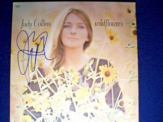Judy Collins Folk Legend " Wildflowers " Signed Autographed Album Cover Rare