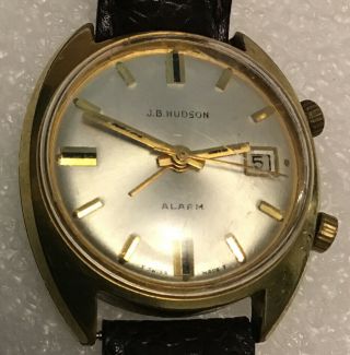 Very Rare J.  B.  Hudson,  Mechanical Alarm Watch,  1960s,  Swiss Made,