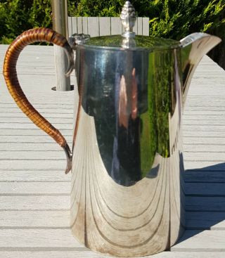 John Dixon & Sons Water Jug Or Coffee Pot Wicker Handle Acorn Finial Epbm