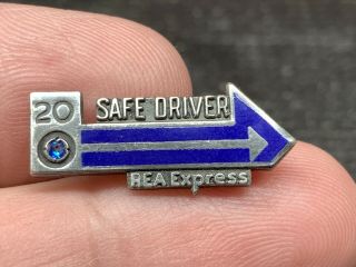 Rea Express Sterling Silver Sapphire Gorgeous Rare 20 Years Service Award Pin.
