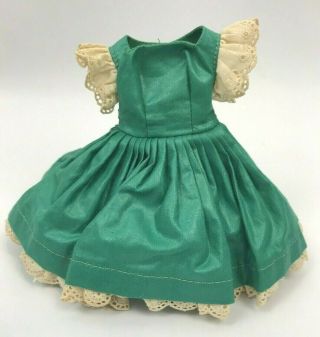 Vintage Madame Alexander 1950s Cissette Doll Clothing Dress Tagged Green Eyelet