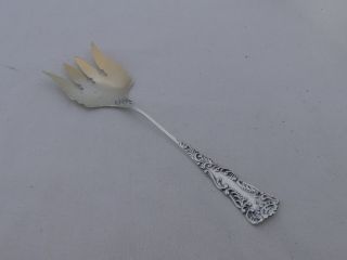 Antique Sterling Silver Sardine Fork With Gold Wash Ko - 15