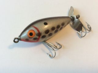 Rare Vintage Wood Top Bomber Lure,  4003 Gray Scale,